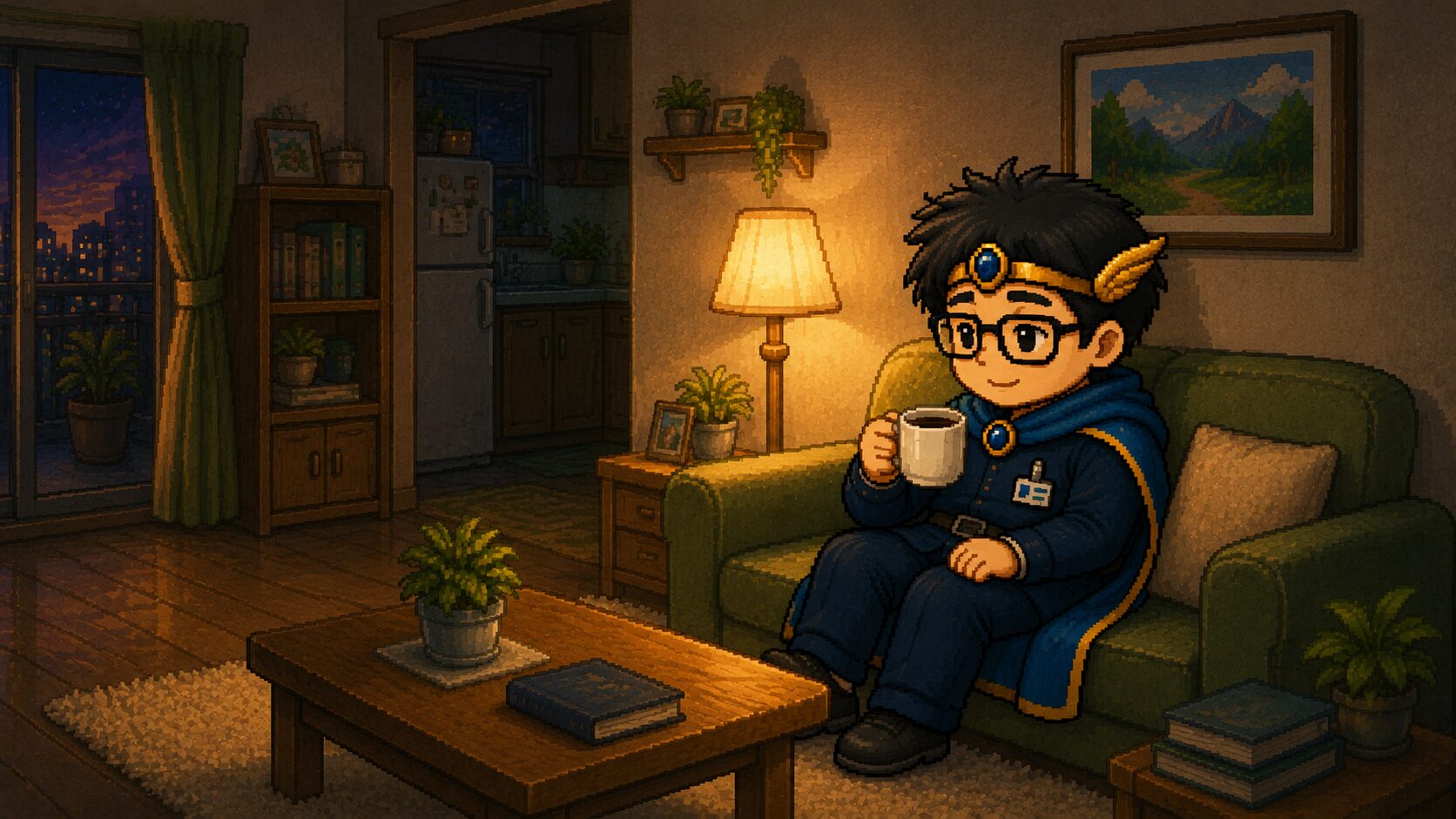 仕事後にリラックスするイメージ